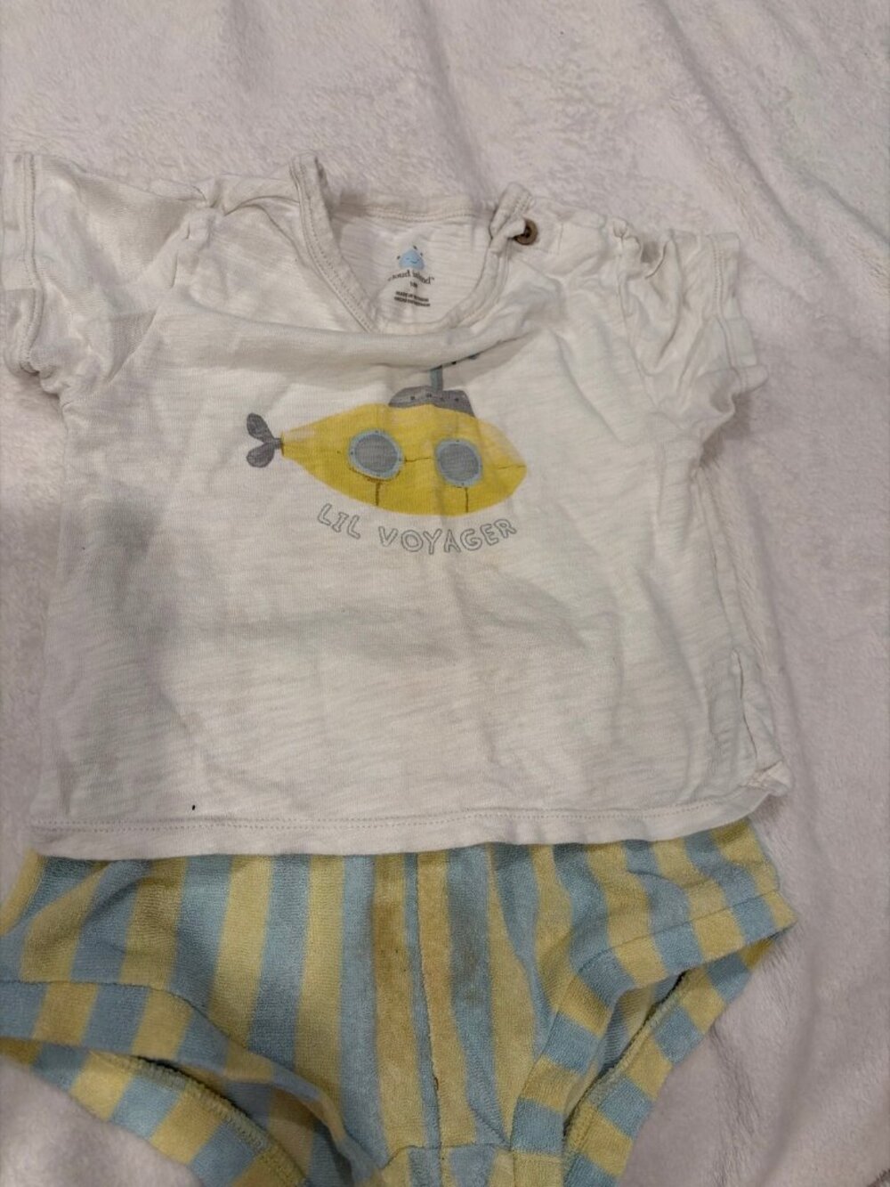 Cloud Island Baby Lil Voyager 2-Piece Set - Submarine Tee & Striped Shorts